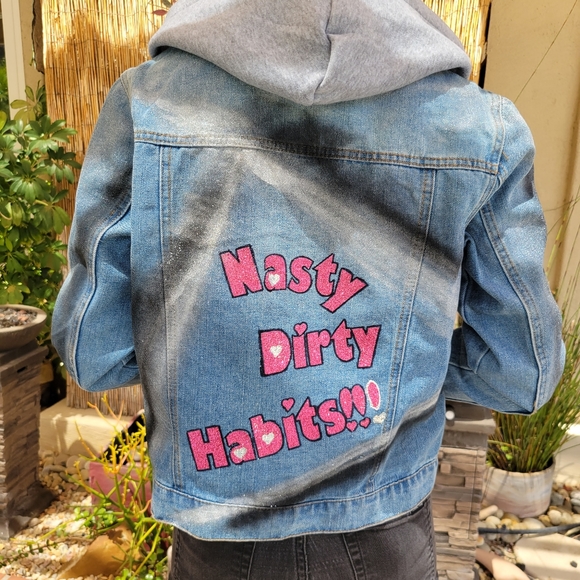 Custom jean jacket nasty dirty habits - Picture 1 of 11